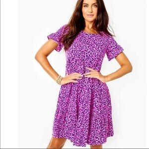 Lilly Pulitzer Jodee dress cute pink animal print EUC